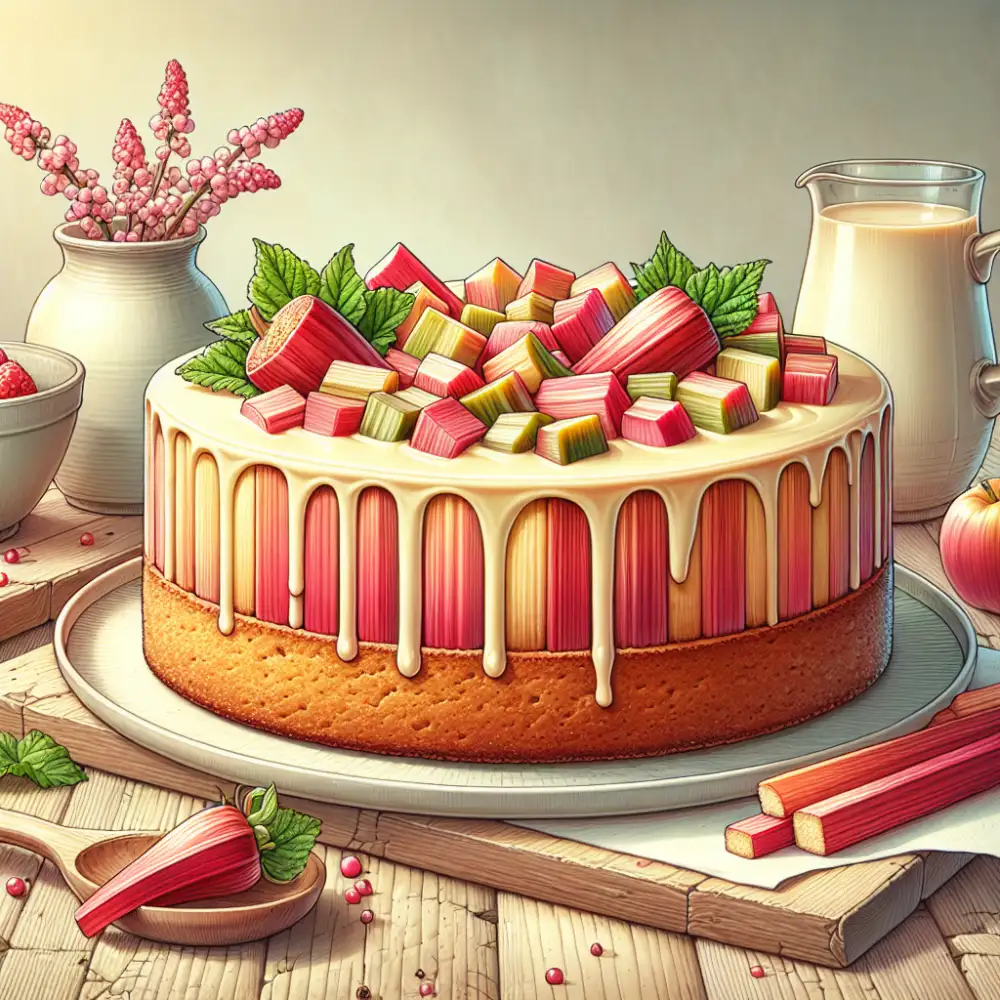 rhubarb and custard cake