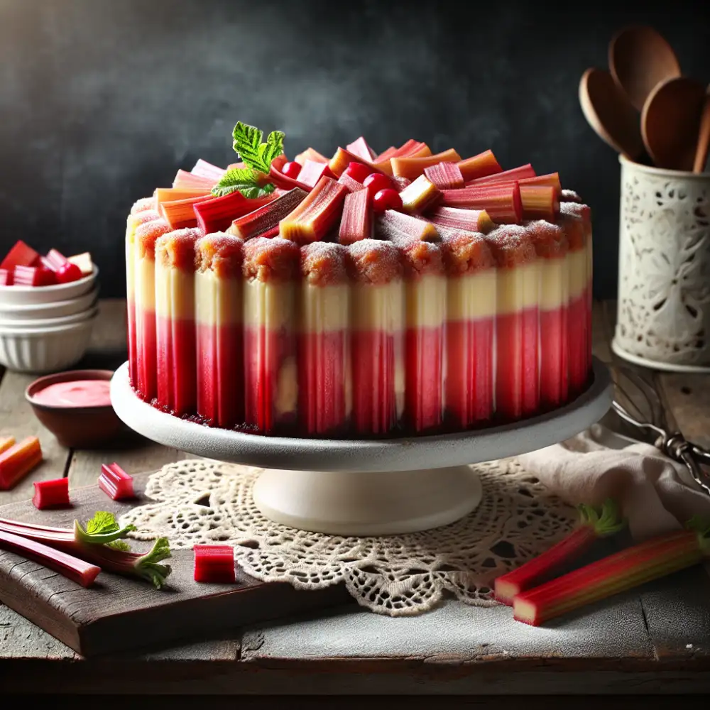 rhubarb and custard cake